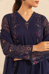 3 Piece Chiffon Embroidered Suit (FL0011)